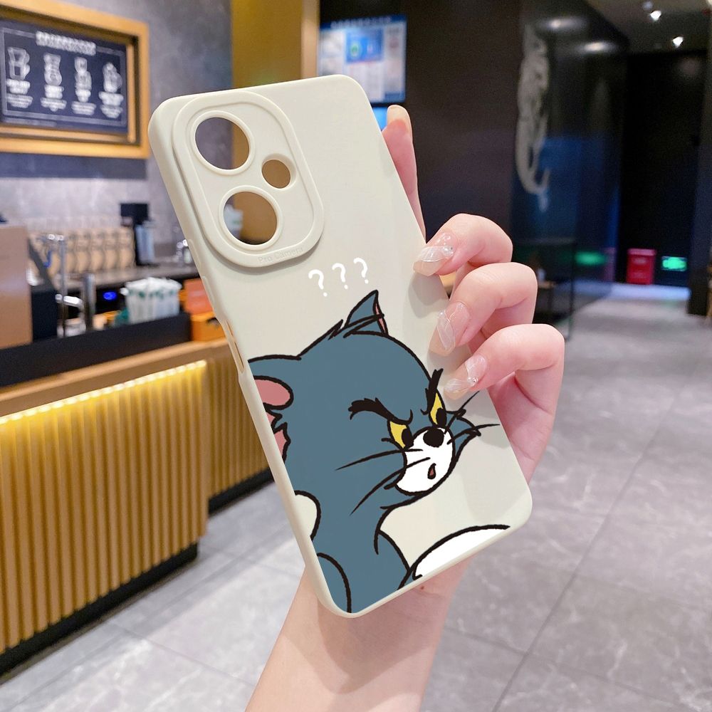 for VIVO Y28 Y03 Y18 Y17S Y27 Y15A Y15S Y02S Y02A Y36 Y33S Y12S Y12A Y01 Y1S Y20A Y22 Cute Tom and Jerry Full Protective Case Anti Drop Cover