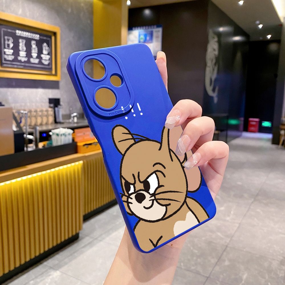 for VIVO Y28 Y03 Y18 Y17S Y27 Y15A Y15S Y02S Y02A Y36 Y33S Y12S Y12A Y01 Y1S Y20A Y22 Cute Tom and Jerry Full Protective Case Anti Drop Cover