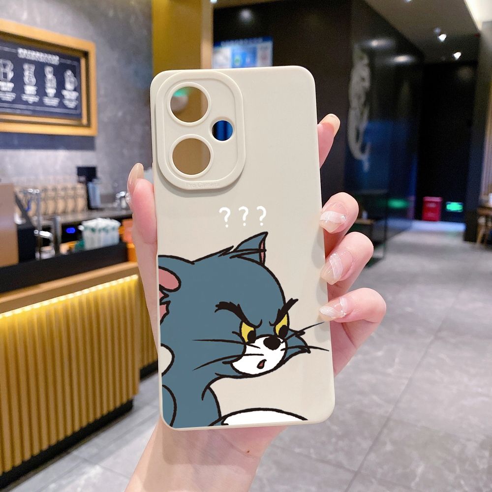 for VIVO Y28 Y03 Y18 Y17S Y27 Y15A Y15S Y02S Y02A Y36 Y33S Y12S Y12A Y01 Y1S Y20A Y22 Cute Tom and Jerry Full Protective Case Anti Drop Cover