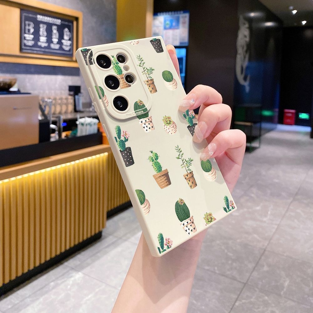 for Samsung Galaxy S24 S23 Ultra S22 Plus Note 20 S21 FE S20 Cactus Full Protective Case Anti Drop Cover