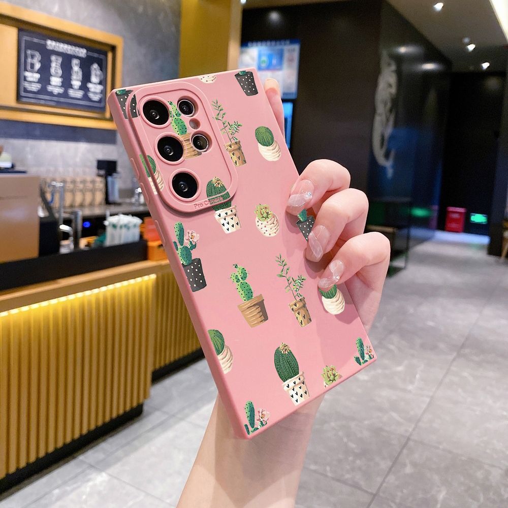 for Samsung Galaxy S24 S23 Ultra S22 Plus Note 20 S21 FE S20 Cactus Full Protective Case Anti Drop Cover