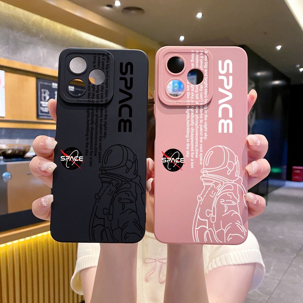 for Realme C61 C63 C65 C67 C53 C51 Note 50 60 C21 C33 C30 C35 C11 2021 C12 C15 C21Y C25Y Realme 12 13 NASA Space Man Full Protective Case Anti Drop Cover