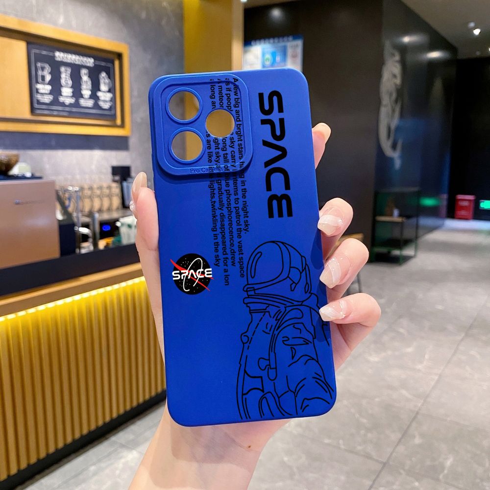 for Realme C61 C63 C65 C67 C53 C51 Note 50 60 C21 C33 C30 C35 C11 2021 C12 C15 C21Y C25Y Realme 12 13 NASA Space Man Full Protective Case Anti Drop Cover