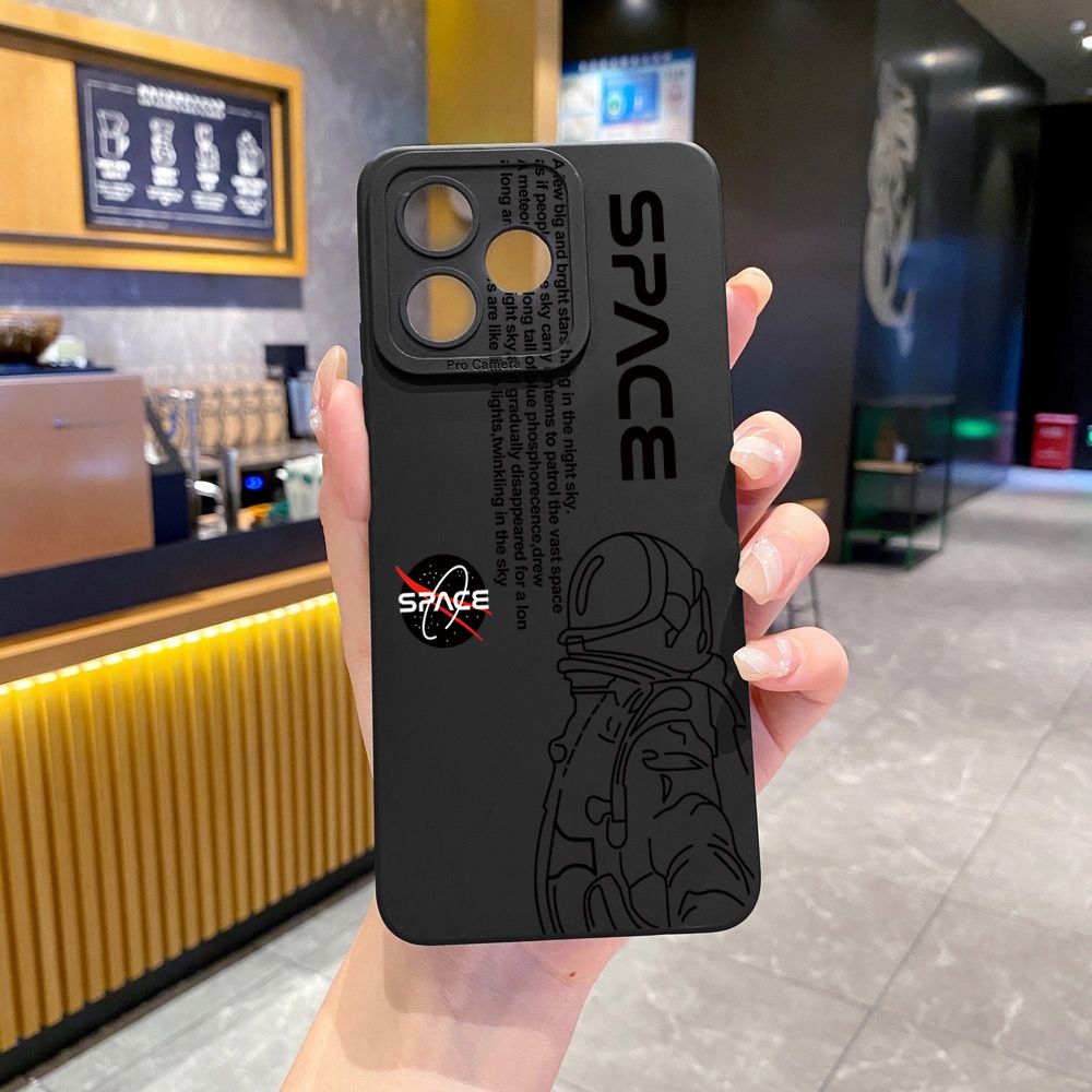 for Realme C61 C63 C65 C67 C53 C51 Note 50 60 C21 C33 C30 C35 C11 2021 C12 C15 C21Y C25Y Realme 12 13 NASA Space Man Full Protective Case Anti Drop Cover