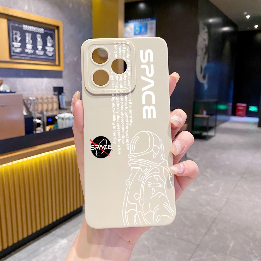 for Realme C61 C63 C65 C67 C53 C51 Note 50 60 C21 C33 C30 C35 C11 2021 C12 C15 C21Y C25Y Realme 12 13 NASA Space Man Full Protective Case Anti Drop Cover