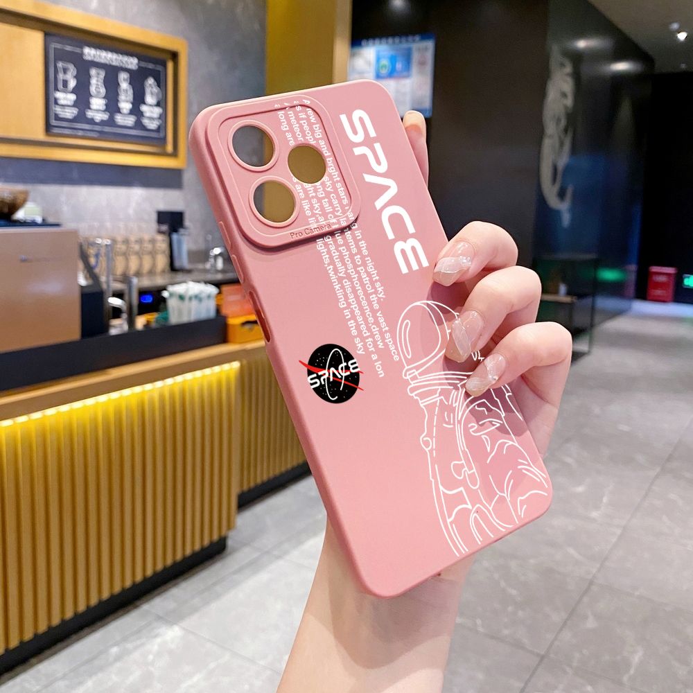 for Realme C61 C63 C65 C67 C53 C51 Note 50 60 C21 C33 C30 C35 C11 2021 C12 C15 C21Y C25Y Realme 12 13 NASA Space Man Full Protective Case Anti Drop Cover