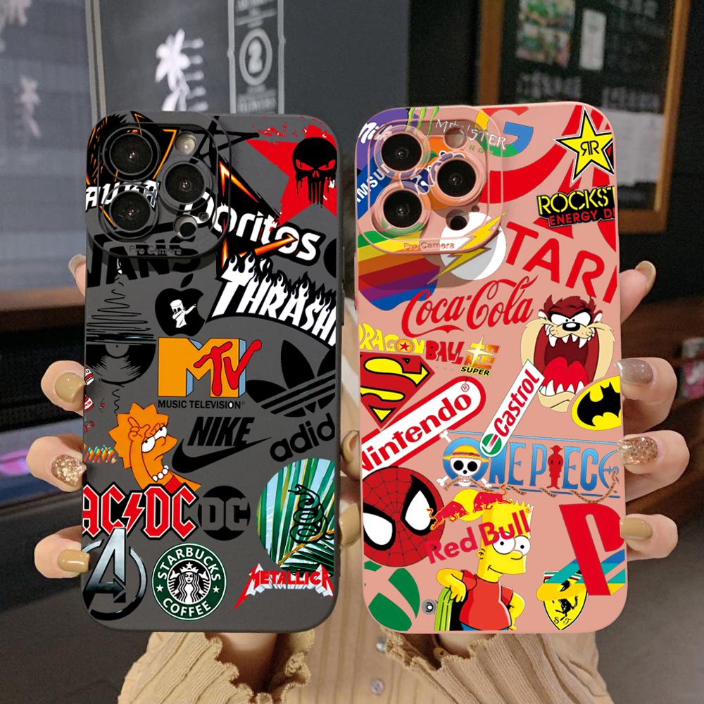 for iPhone 16 Pro Max 14 Plus 13 Pro Max 12 11 XR 8 7 SE 2022 XS Max Fashion Painting Full Protective Case Anti Drop Cover