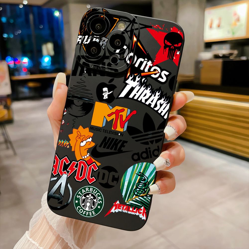 for iPhone 16 Pro Max 14 Plus 13 Pro Max 12 11 XR 8 7 SE 2022 XS Max Fashion Painting Full Protective Case Anti Drop Cover