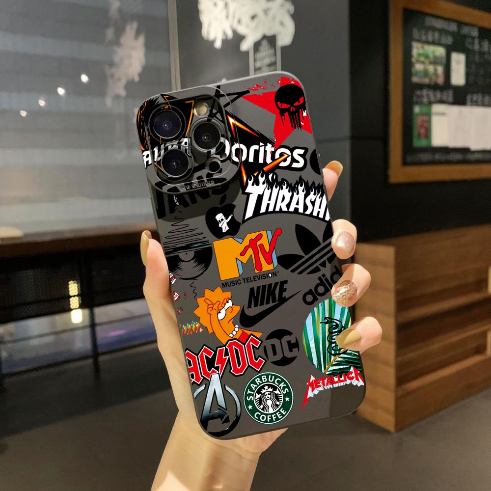 for iPhone 16 Pro Max 14 Plus 13 Pro Max 12 11 XR 8 7 SE 2022 XS Max Fashion Painting Full Protective Case Anti Drop Cover
