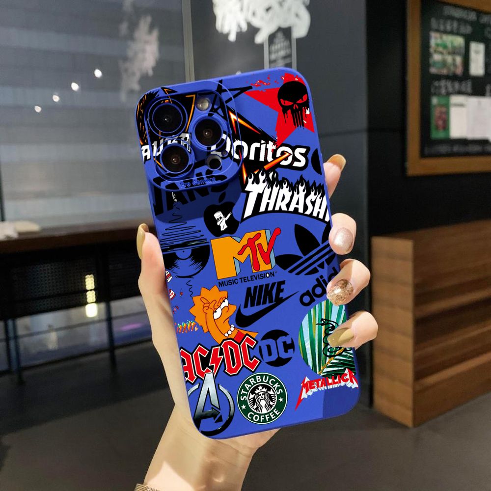 for iPhone 16 Pro Max 14 Plus 13 Pro Max 12 11 XR 8 7 SE 2022 XS Max Fashion Painting Full Protective Case Anti Drop Cover