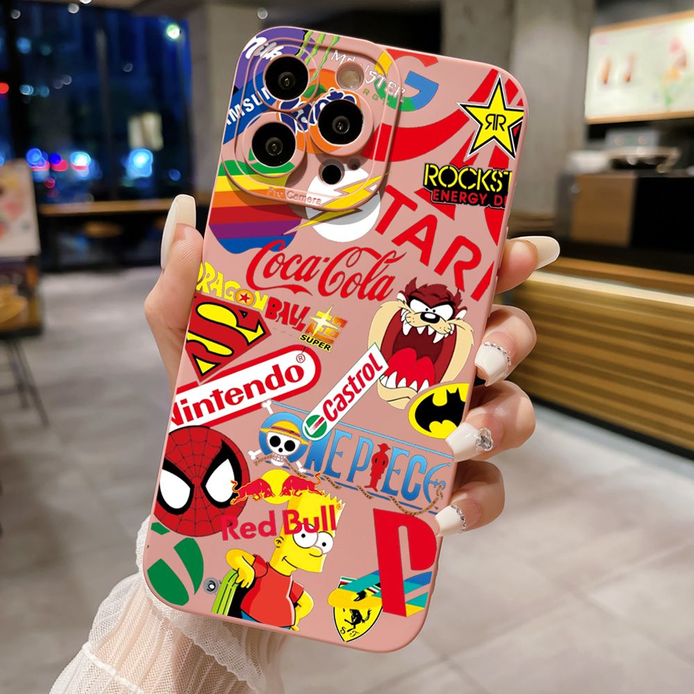 for iPhone 16 Pro Max 14 Plus 13 Pro Max 12 11 XR 8 7 SE 2022 XS Max Fashion Painting Full Protective Case Anti Drop Cover