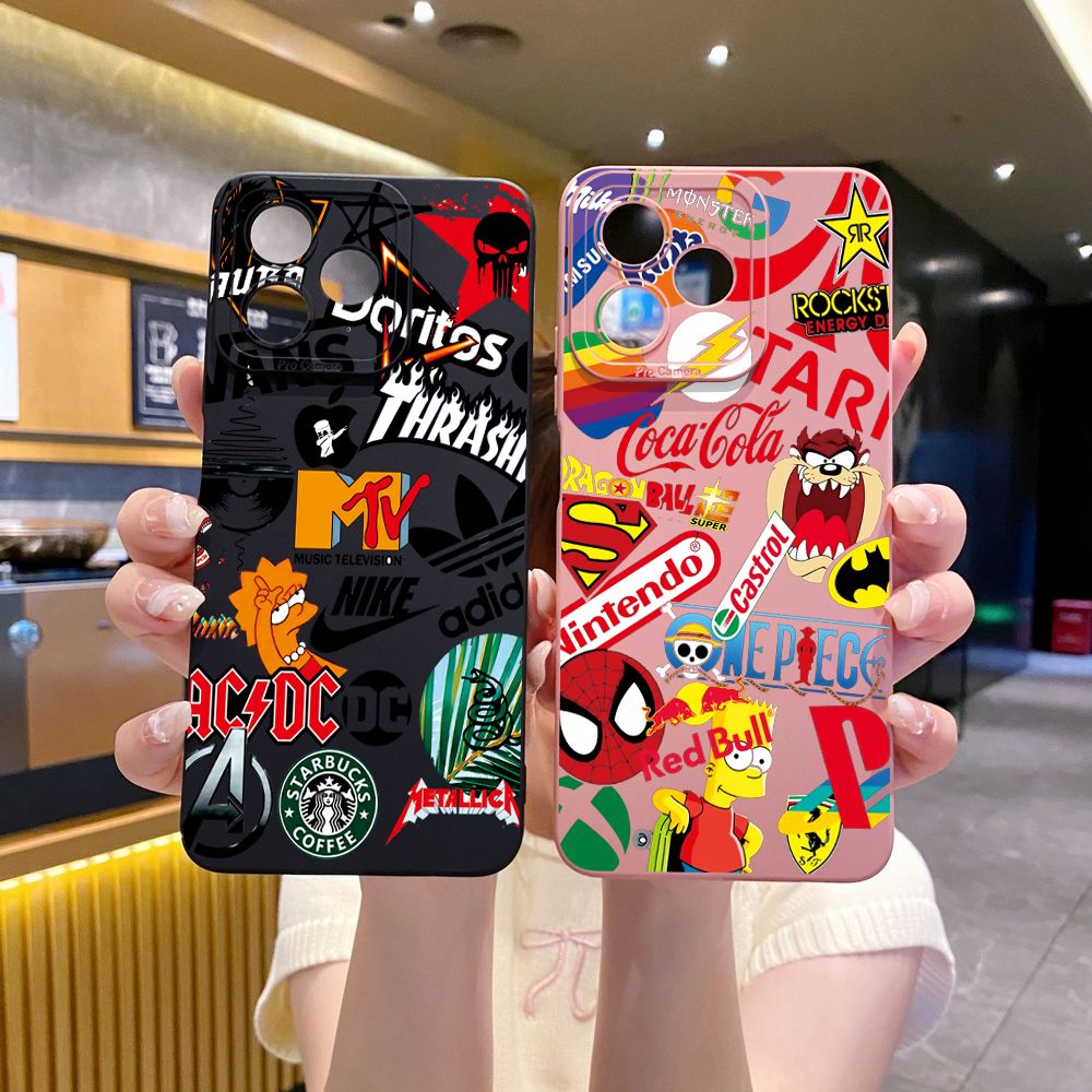 for Realme C61 C63 C65 C67 C53 C51 Note 50 60 C21 C33 C30 C35 C11 2021 C12 C15 C21Y C25Y Realme 12 13 Fashion Painting Full Protective Case Anti Drop Cover