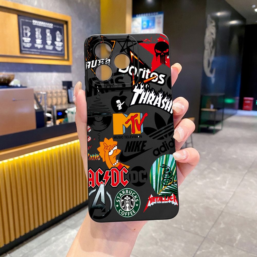 for Realme C61 C63 C65 C67 C53 C51 Note 50 60 C21 C33 C30 C35 C11 2021 C12 C15 C21Y C25Y Realme 12 13 Fashion Painting Full Protective Case Anti Drop Cover