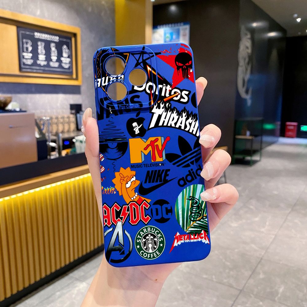 for Realme C61 C63 C65 C67 C53 C51 Note 50 60 C21 C33 C30 C35 C11 2021 C12 C15 C21Y C25Y Realme 12 13 Fashion Painting Full Protective Case Anti Drop Cover