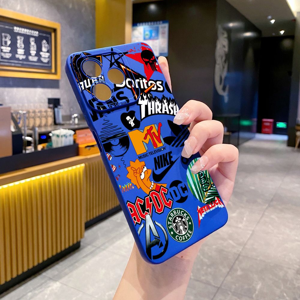 for Realme C61 C63 C65 C67 C53 C51 Note 50 60 C21 C33 C30 C35 C11 2021 C12 C15 C21Y C25Y Realme 12 13 Fashion Painting Full Protective Case Anti Drop Cover