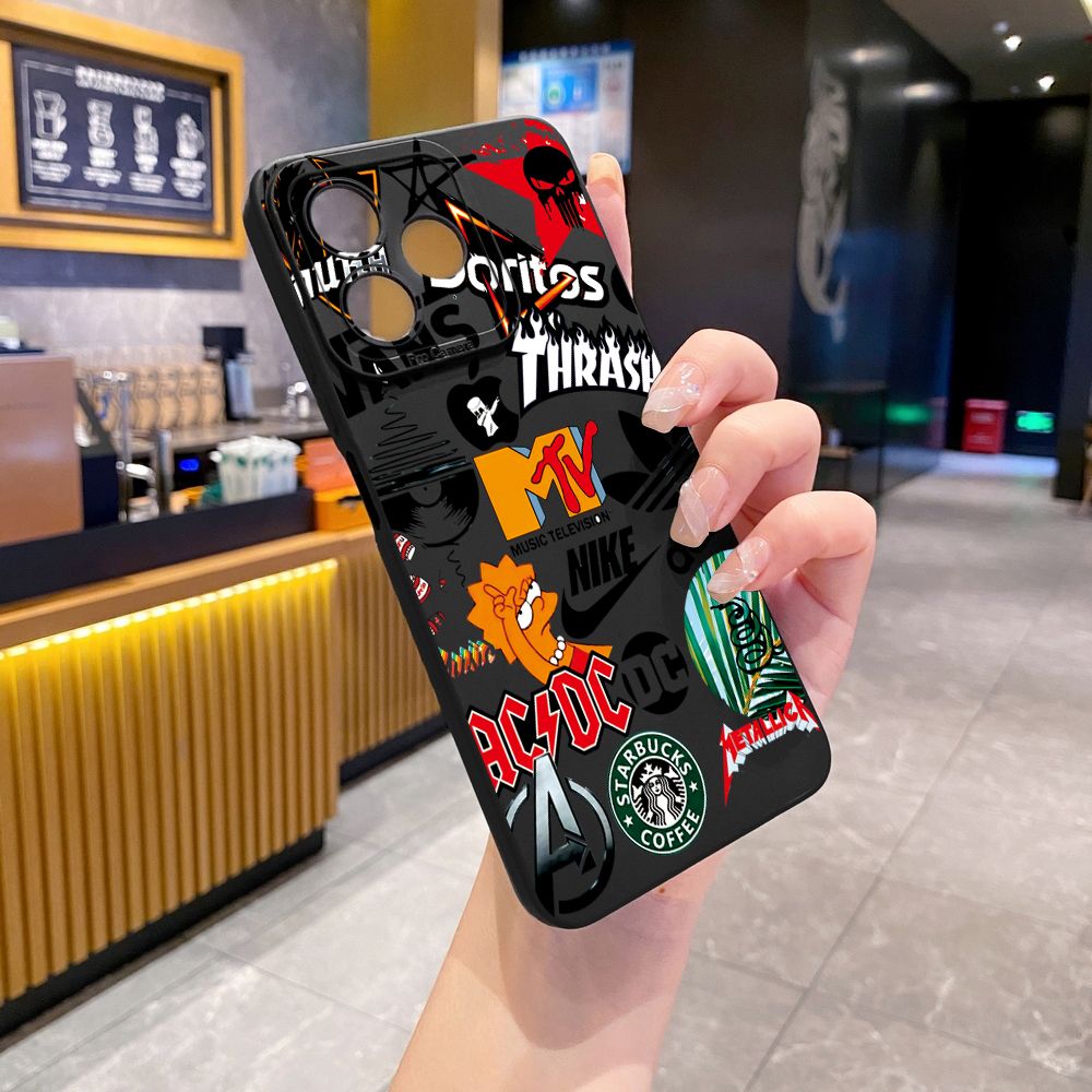 for Realme C61 C63 C65 C67 C53 C51 Note 50 60 C21 C33 C30 C35 C11 2021 C12 C15 C21Y C25Y Realme 12 13 Fashion Painting Full Protective Case Anti Drop Cover