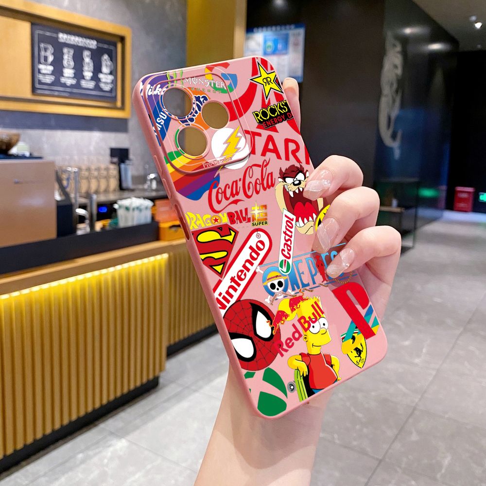 for Realme C61 C63 C65 C67 C53 C51 Note 50 60 C21 C33 C30 C35 C11 2021 C12 C15 C21Y C25Y Realme 12 13 Fashion Painting Full Protective Case Anti Drop Cover