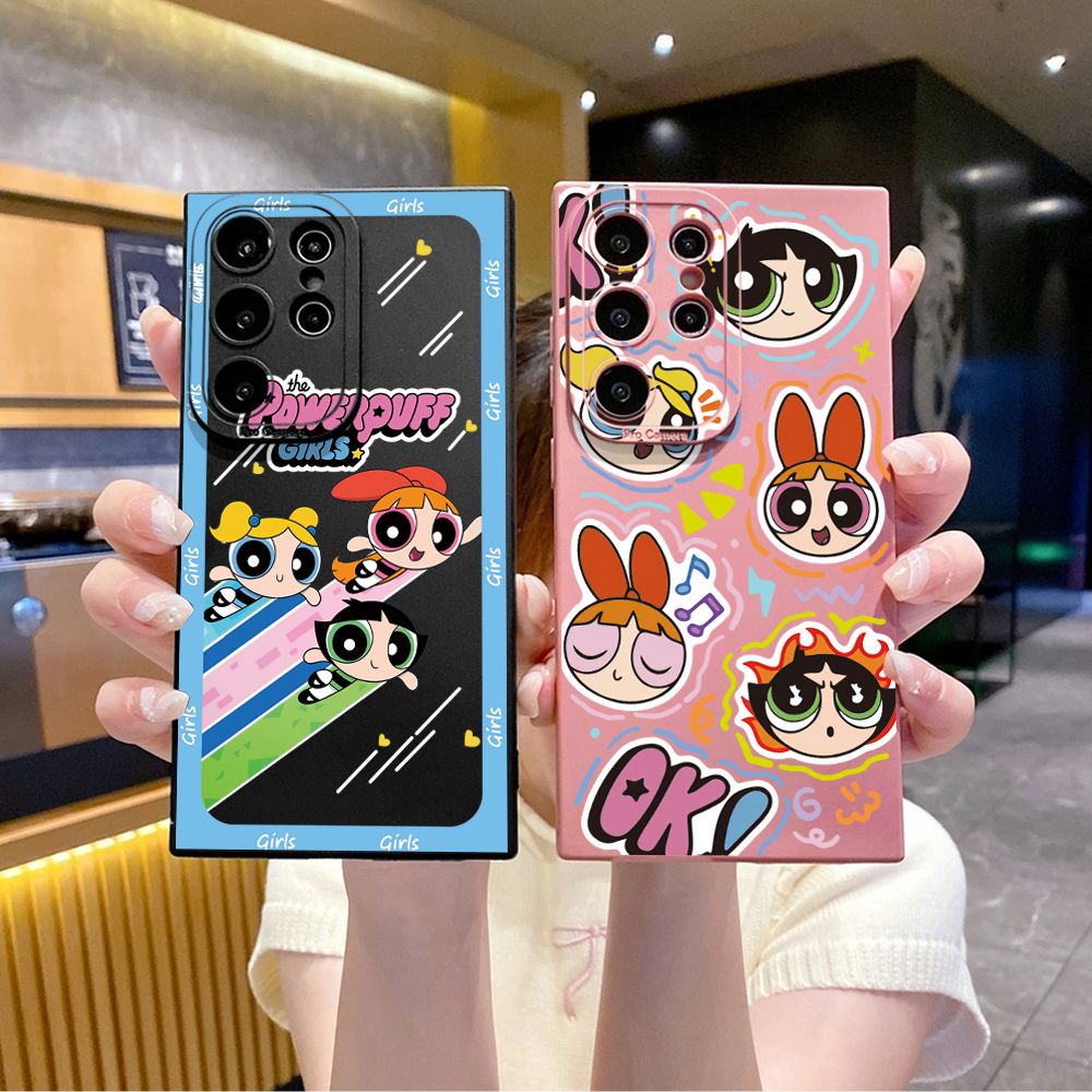 for Samsung Galaxy S24 S23 Ultra S22 Plus Note 20 S21 FE S20 Powerpuff Girls Full Protective Case Anti Drop Cover