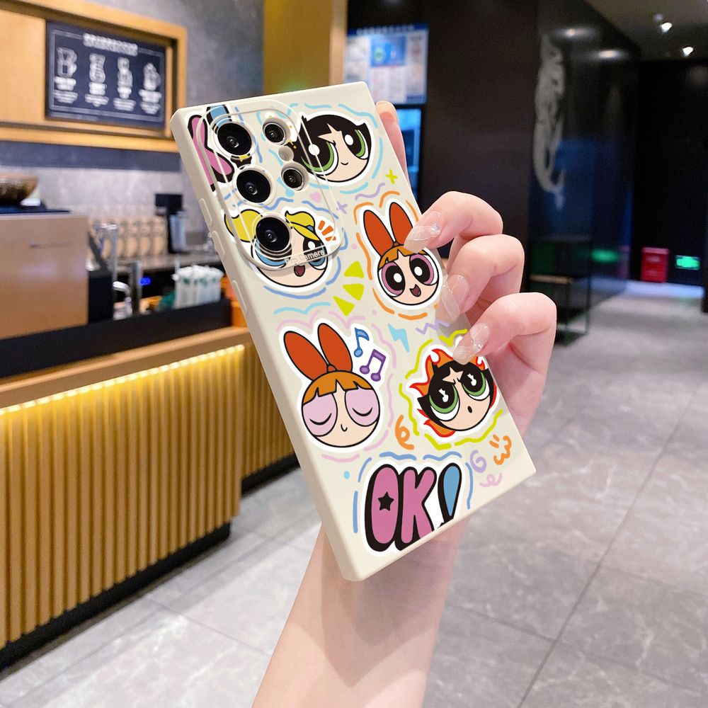 for Samsung Galaxy S24 S23 Ultra S22 Plus Note 20 S21 FE S20 Powerpuff Girls Full Protective Case Anti Drop Cover