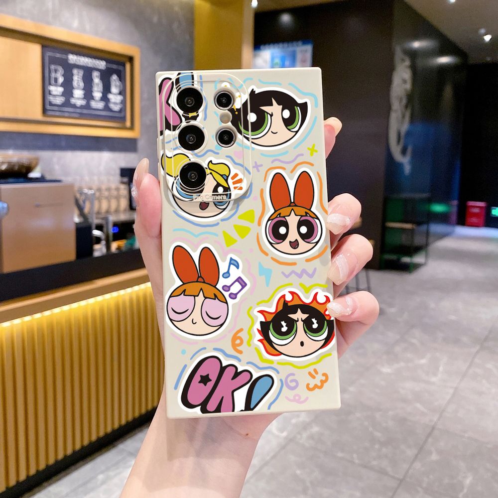 for Samsung Galaxy S24 S23 Ultra S22 Plus Note 20 S21 FE S20 Powerpuff Girls Full Protective Case Anti Drop Cover