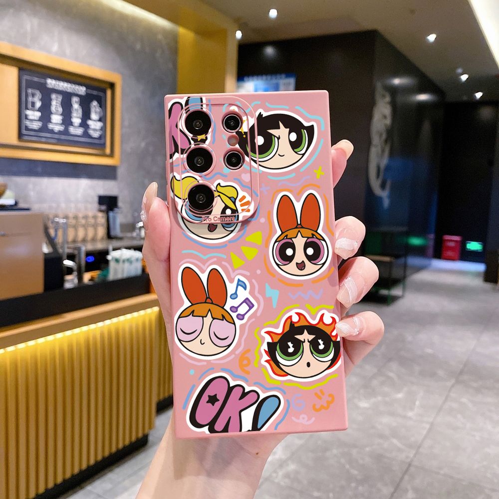 for Samsung Galaxy S24 S23 Ultra S22 Plus Note 20 S21 FE S20 Powerpuff Girls Full Protective Case Anti Drop Cover