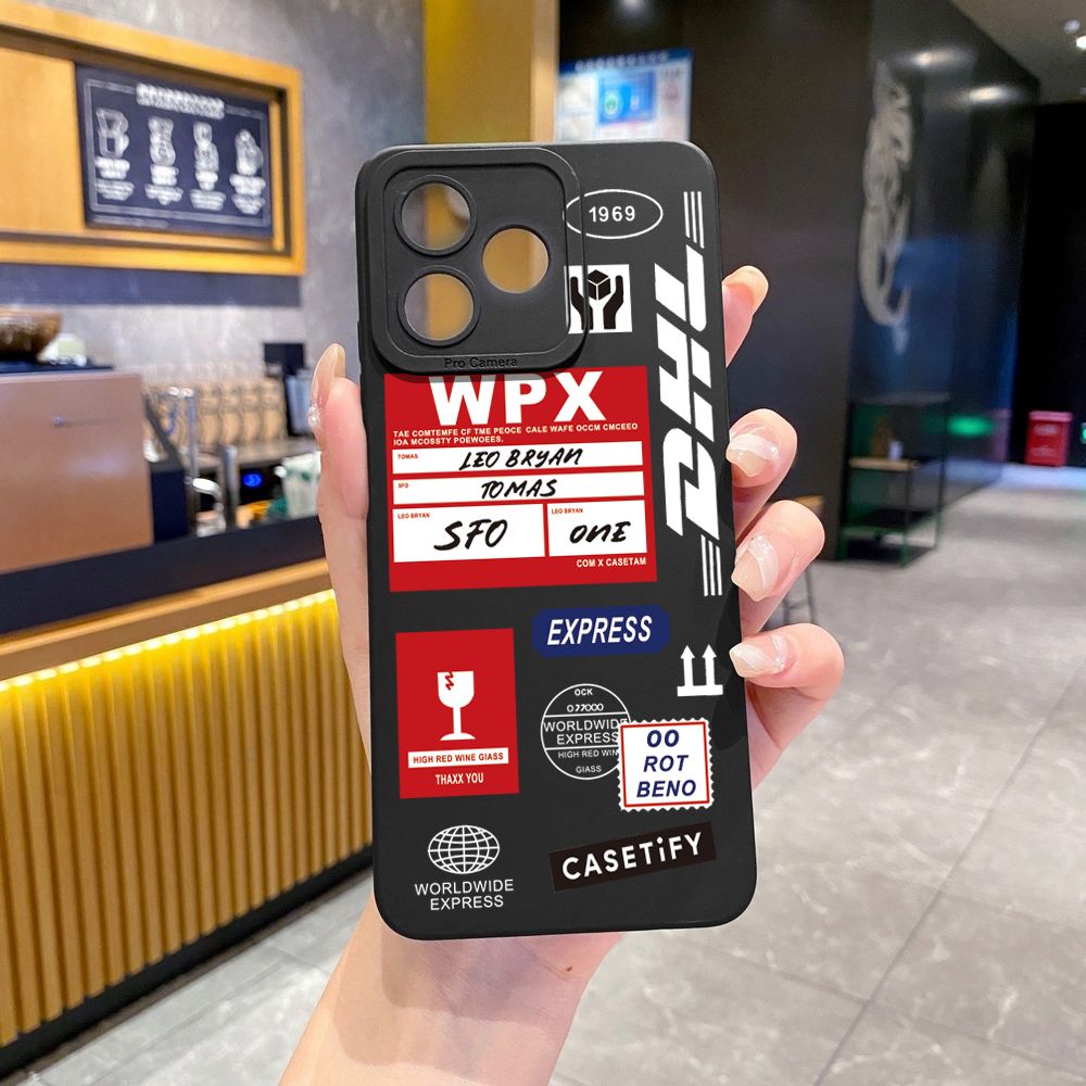 for Realme C61 C63 C65 C67 C53 C51 Note 50 60 C21 C33 C30 C35 C11 2021 C12 C15 C21Y C25Y Realme 12 13 DHL Barcode Label Full Protective Case Anti Drop Cover