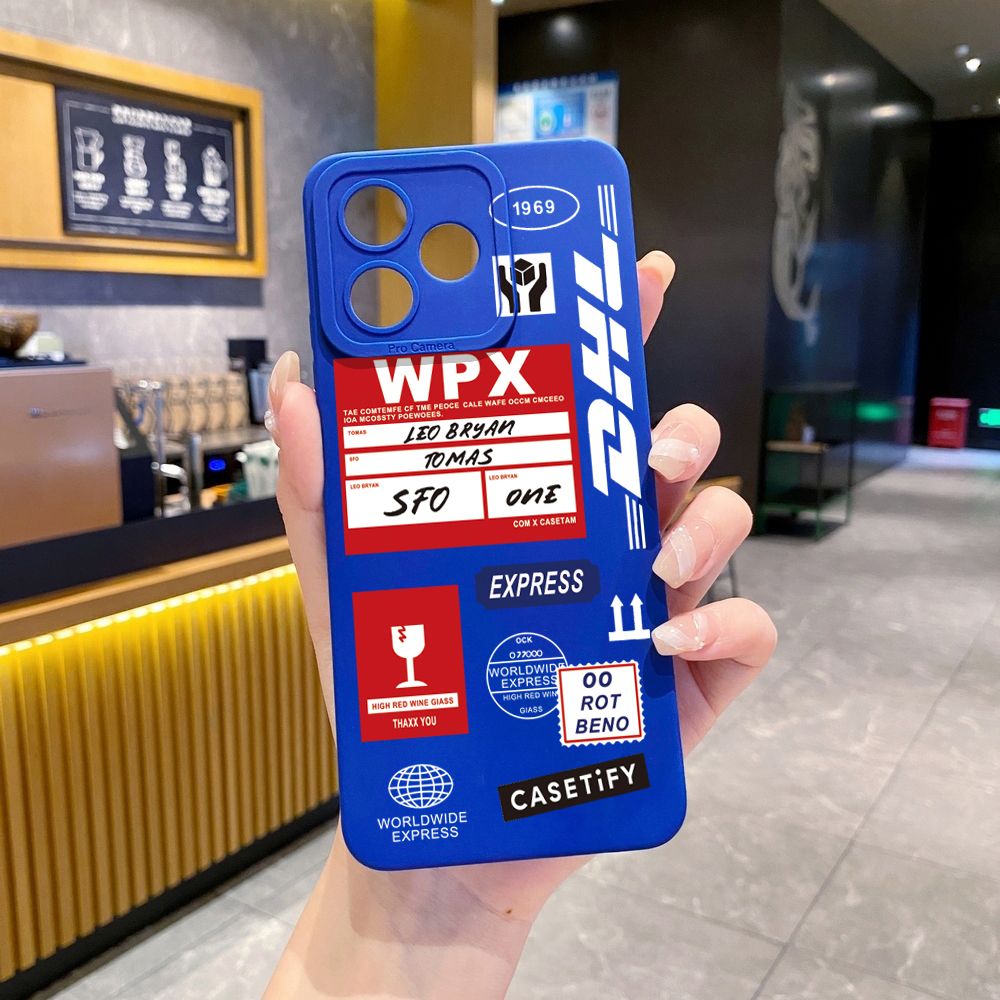 for Realme C61 C63 C65 C67 C53 C51 Note 50 60 C21 C33 C30 C35 C11 2021 C12 C15 C21Y C25Y Realme 12 13 DHL Barcode Label Full Protective Case Anti Drop Cover