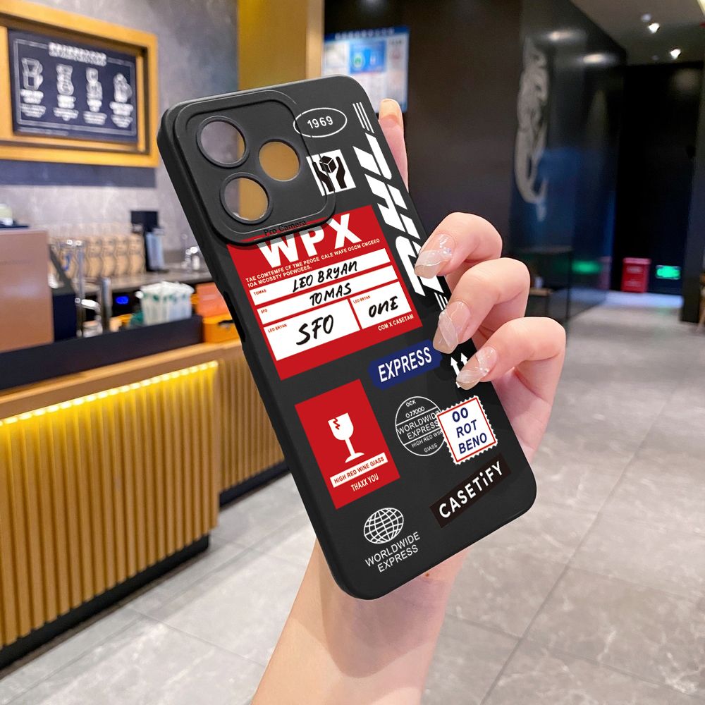 for Realme C61 C63 C65 C67 C53 C51 Note 50 60 C21 C33 C30 C35 C11 2021 C12 C15 C21Y C25Y Realme 12 13 DHL Barcode Label Full Protective Case Anti Drop Cover