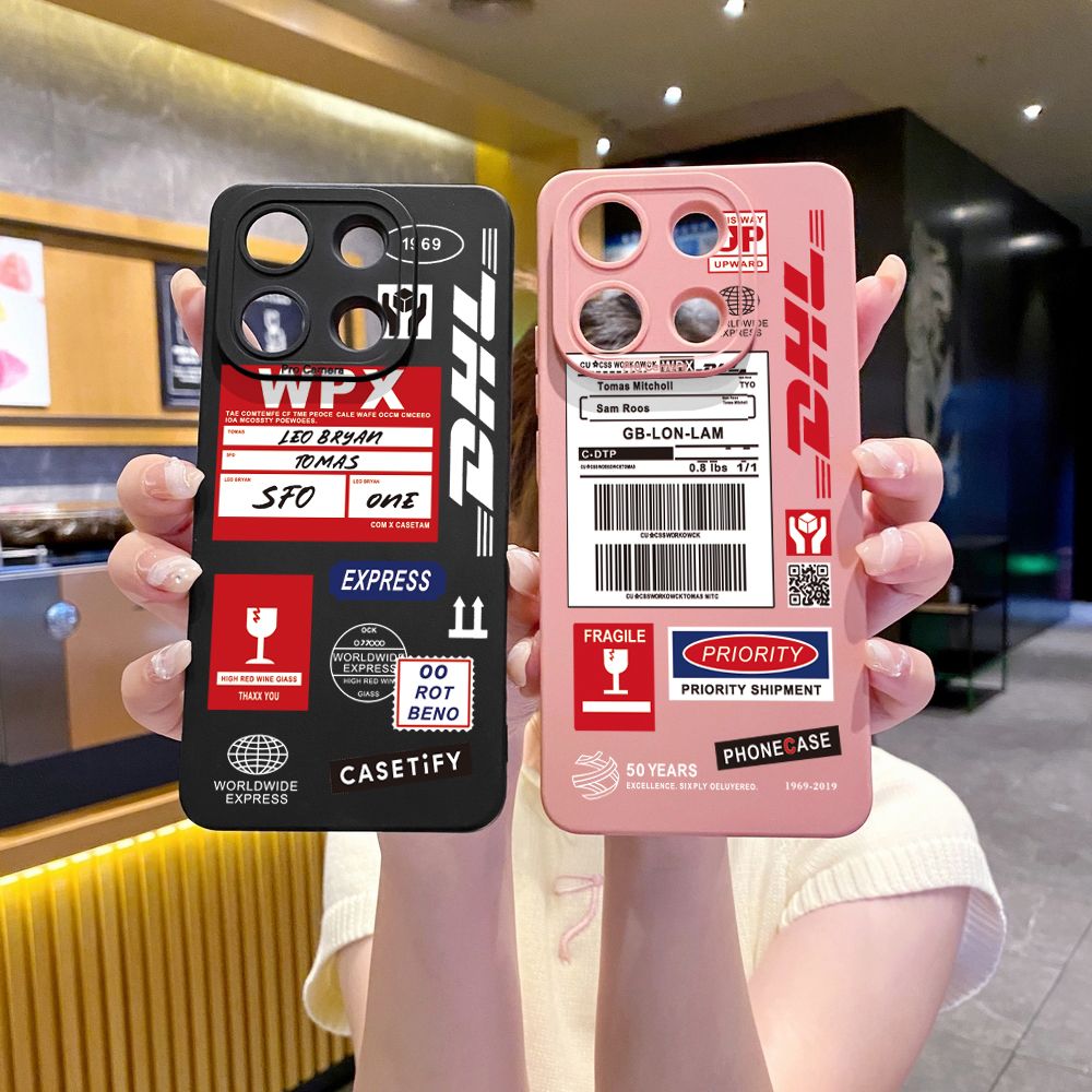 for Xiaomi Redmi Note 13 12 Pro 5G 12S 11S 13C A1 10 Pro 4G 10S Redmi 10C 9C DHL Barcode Label Full Protective Case Anti Drop Cover