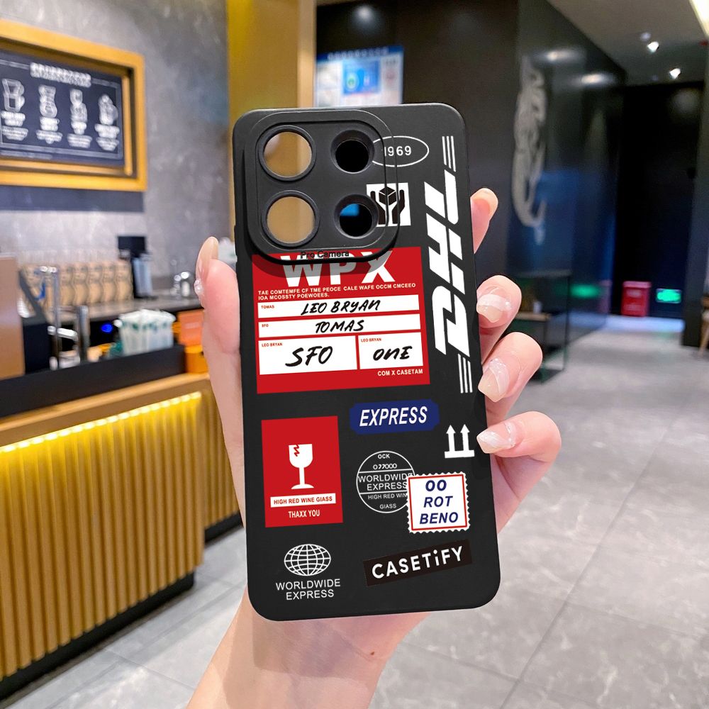for Xiaomi Redmi Note 13 12 Pro 5G 12S 11S 13C A1 10 Pro 4G 10S Redmi 10C 9C DHL Barcode Label Full Protective Case Anti Drop Cover