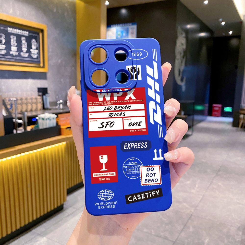 for Xiaomi Redmi Note 13 12 Pro 5G 12S 11S 13C A1 10 Pro 4G 10S Redmi 10C 9C DHL Barcode Label Full Protective Case Anti Drop Cover