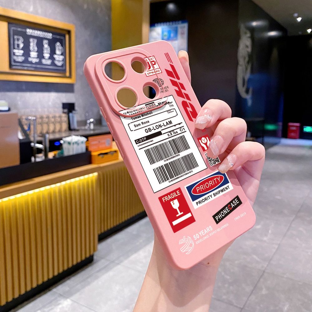 for Xiaomi Redmi Note 13 12 Pro 5G 12S 11S 13C A1 10 Pro 4G 10S Redmi 10C 9C DHL Barcode Label Full Protective Case Anti Drop Cover