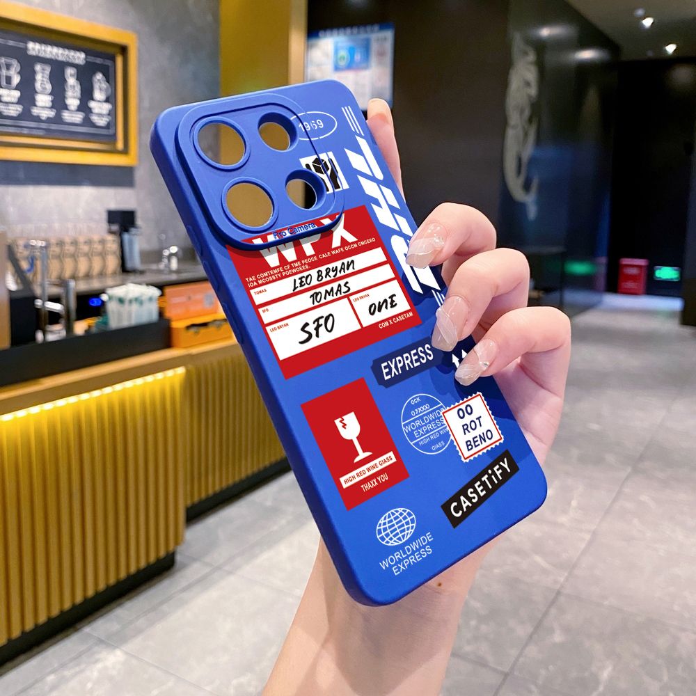 for Xiaomi Redmi Note 13 12 Pro 5G 12S 11S 13C A1 10 Pro 4G 10S Redmi 10C 9C DHL Barcode Label Full Protective Case Anti Drop Cover