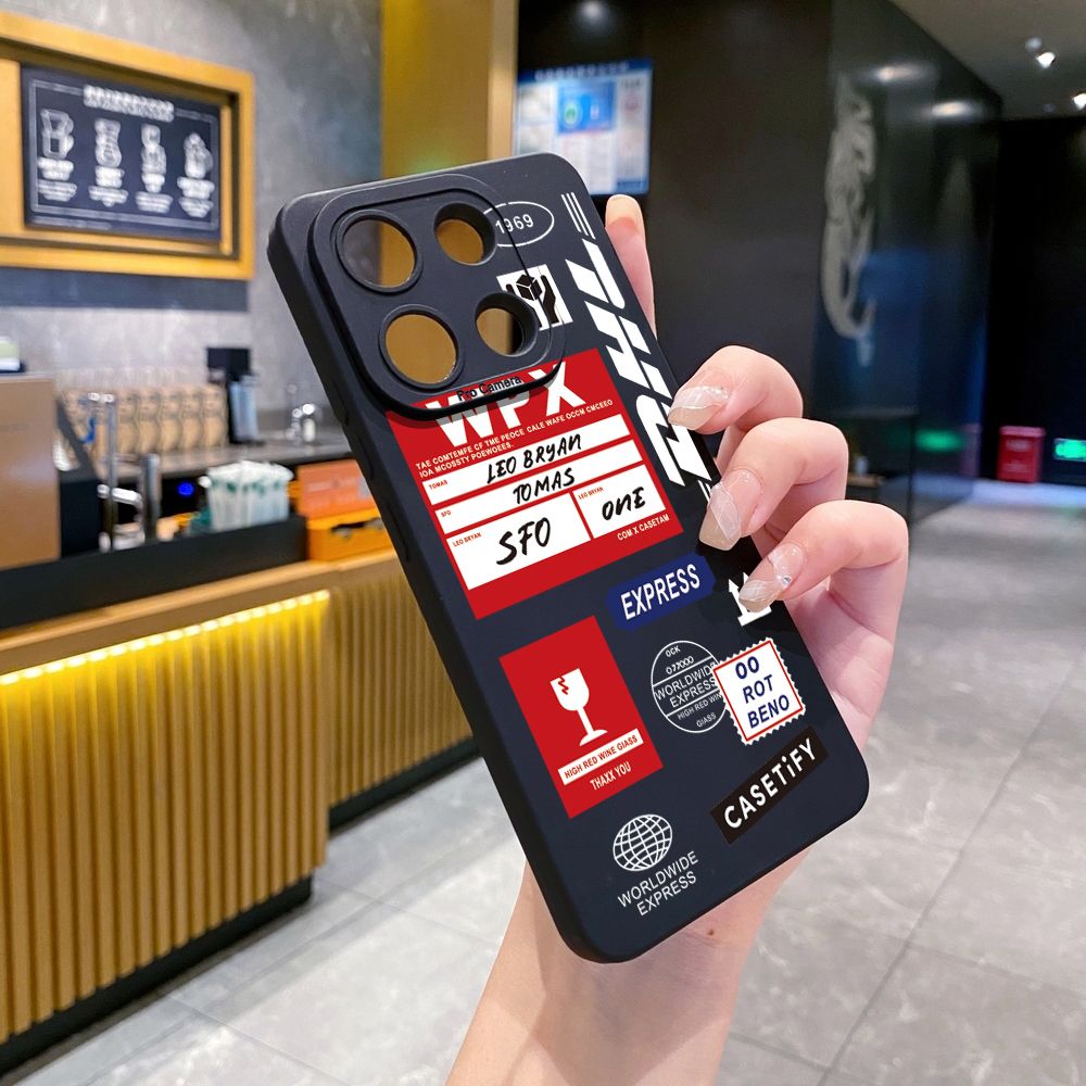 for Xiaomi Redmi Note 13 12 Pro 5G 12S 11S 13C A1 10 Pro 4G 10S Redmi 10C 9C DHL Barcode Label Full Protective Case Anti Drop Cover