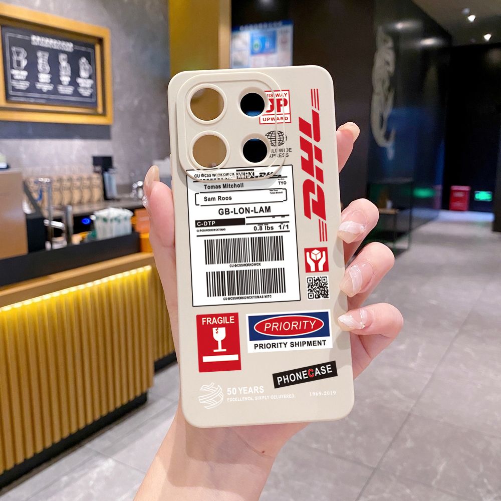for Xiaomi Redmi Note 13 12 Pro 5G 12S 11S 13C A1 10 Pro 4G 10S Redmi 10C 9C DHL Barcode Label Full Protective Case Anti Drop Cover