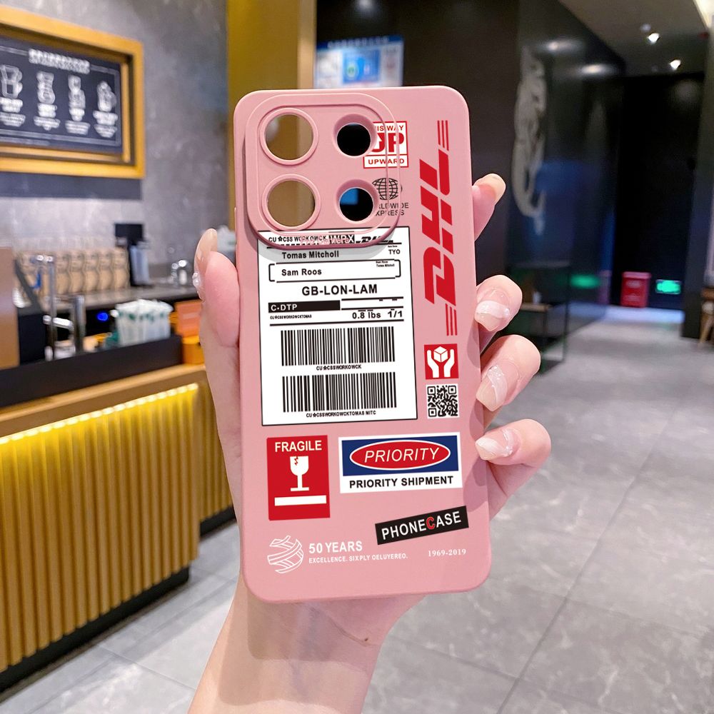for Xiaomi Redmi Note 13 12 Pro 5G 12S 11S 13C A1 10 Pro 4G 10S Redmi 10C 9C DHL Barcode Label Full Protective Case Anti Drop Cover