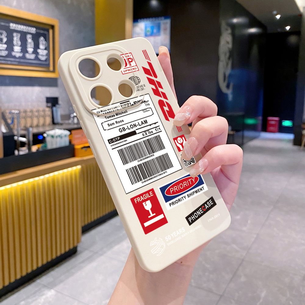 for Xiaomi Redmi Note 13 12 Pro 5G 12S 11S 13C A1 10 Pro 4G 10S Redmi 10C 9C DHL Barcode Label Full Protective Case Anti Drop Cover