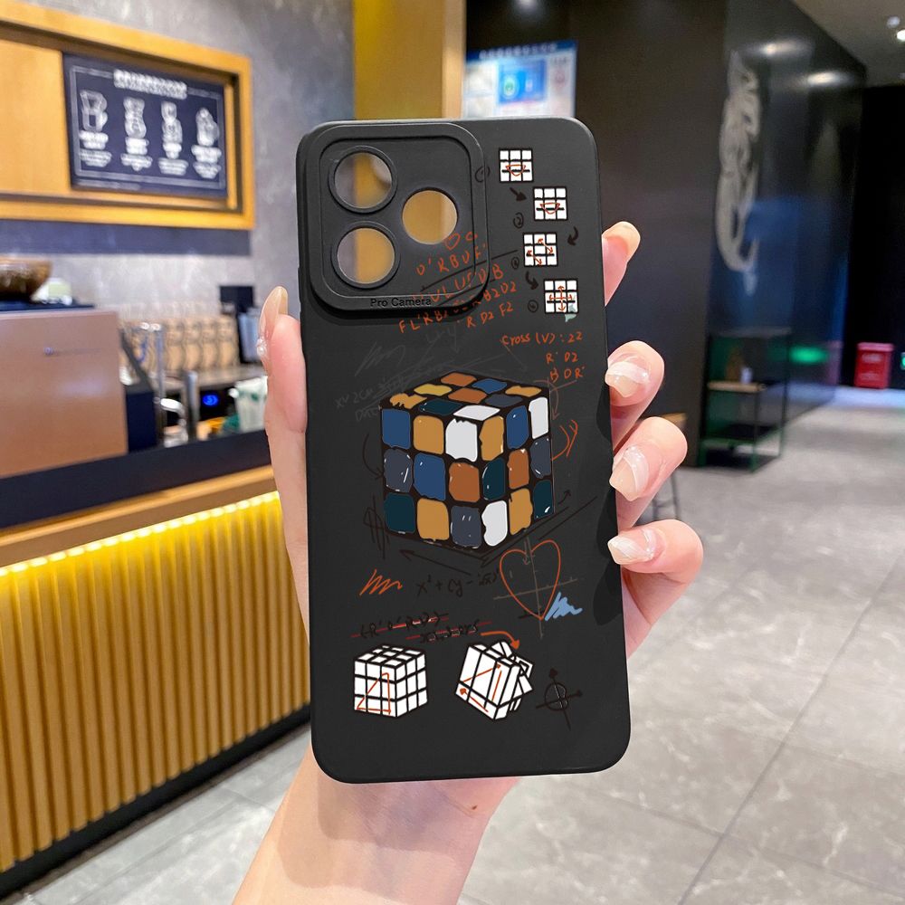 for Realme C61 C63 C65 C67 C53 C51 Note 50 60 C21 C33 C30 C35 C11 2021 C12 C15 C21Y C25Y Realme 12 13 Rubik's cube Billiards Full Protective Case Anti Drop Cover