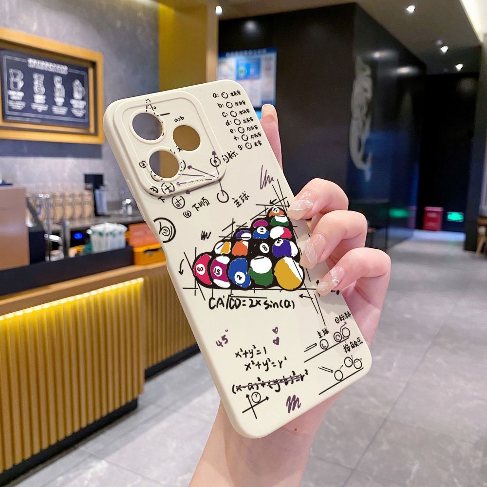 for Realme C61 C63 C65 C67 C53 C51 Note 50 60 C21 C33 C30 C35 C11 2021 C12 C15 C21Y C25Y Realme 12 13 Rubik's cube Billiards Full Protective Case Anti Drop Cover