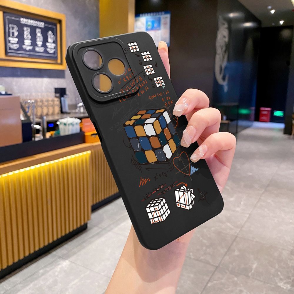 for Realme C61 C63 C65 C67 C53 C51 Note 50 60 C21 C33 C30 C35 C11 2021 C12 C15 C21Y C25Y Realme 12 13 Rubik's cube Billiards Full Protective Case Anti Drop Cover