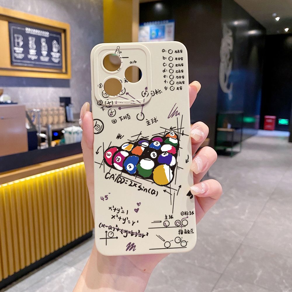 for Realme C61 C63 C65 C67 C53 C51 Note 50 60 C21 C33 C30 C35 C11 2021 C12 C15 C21Y C25Y Realme 12 13 Rubik's cube Billiards Full Protective Case Anti Drop Cover