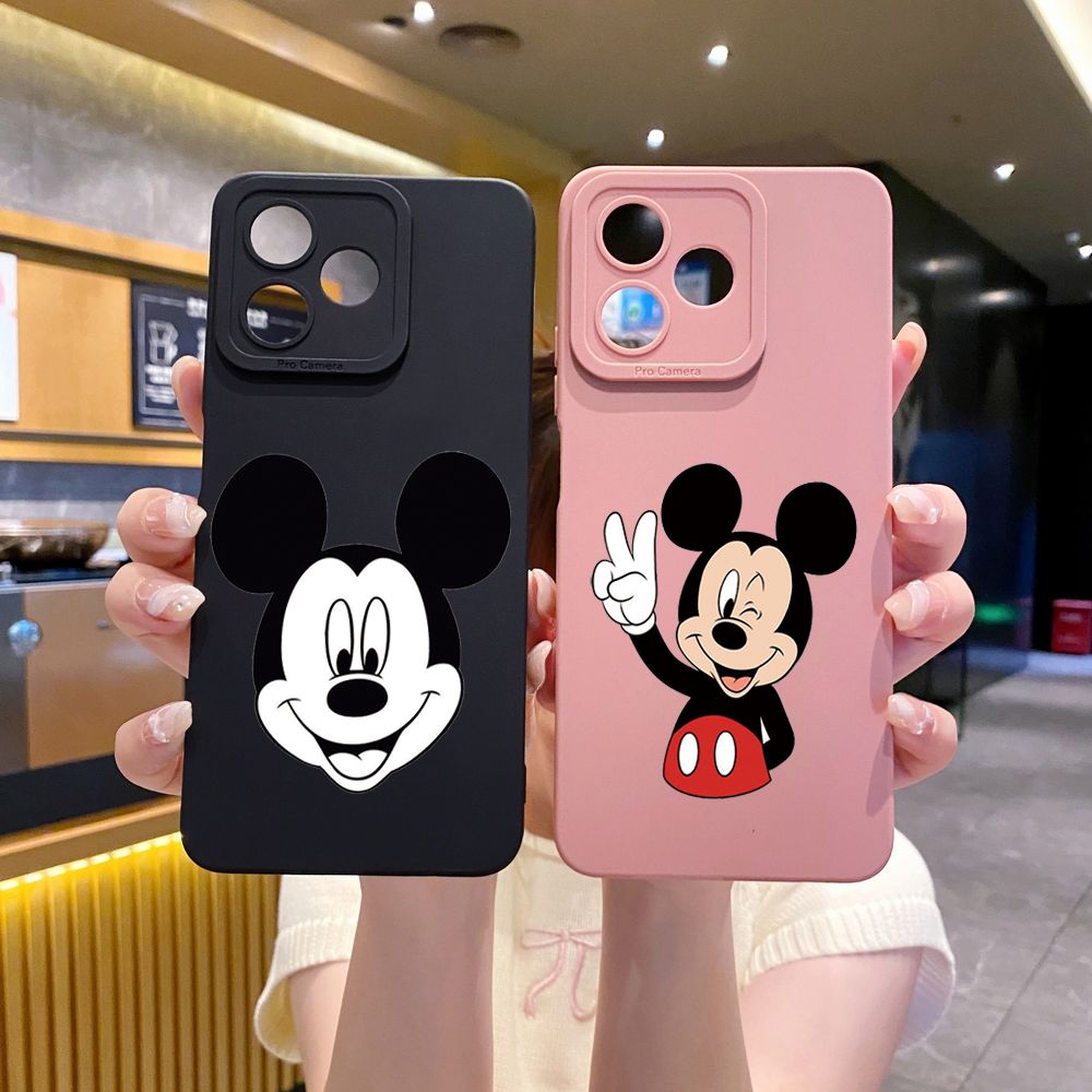 for Realme C61 C63 C65 C67 C53 C51 Note 50 60 C21 C33 C30 C35 C11 2021 C12 C15 C21Y C25Y Realme 12 13 Mickey Face Full Protective Case Anti Drop Cover