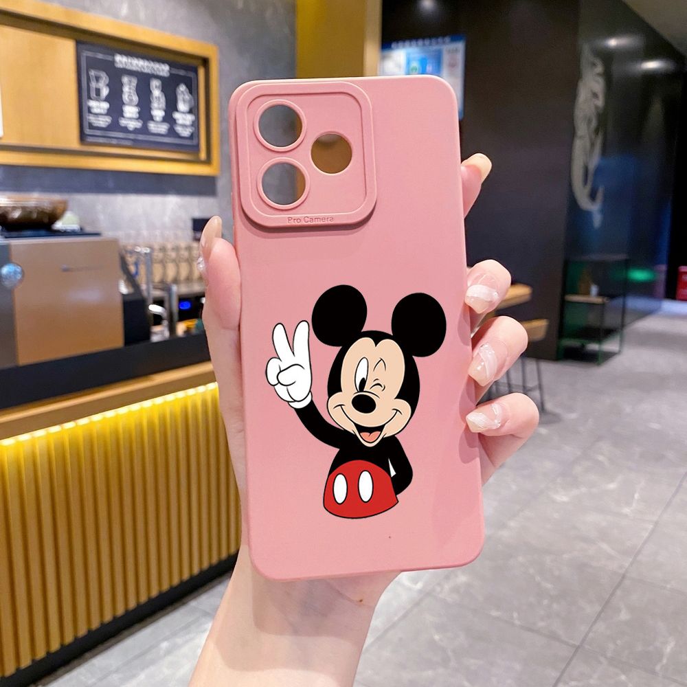 for Realme C61 C63 C65 C67 C53 C51 Note 50 60 C21 C33 C30 C35 C11 2021 C12 C15 C21Y C25Y Realme 12 13 Mickey Face Full Protective Case Anti Drop Cover