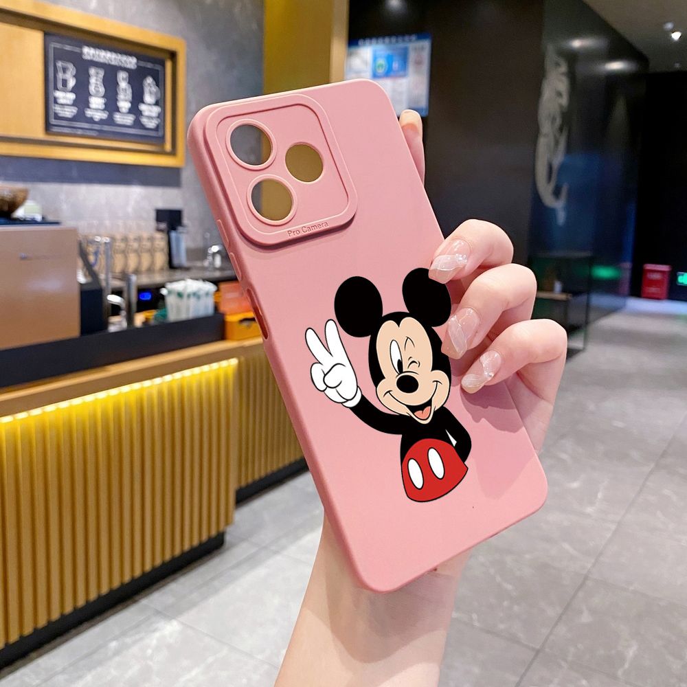 for Realme C61 C63 C65 C67 C53 C51 Note 50 60 C21 C33 C30 C35 C11 2021 C12 C15 C21Y C25Y Realme 12 13 Mickey Face Full Protective Case Anti Drop Cover