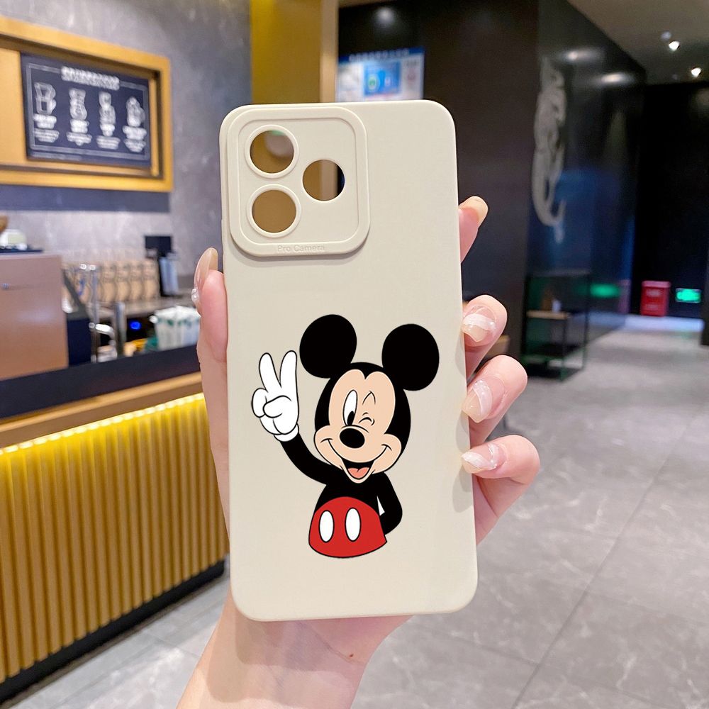 for Realme C61 C63 C65 C67 C53 C51 Note 50 60 C21 C33 C30 C35 C11 2021 C12 C15 C21Y C25Y Realme 12 13 Mickey Face Full Protective Case Anti Drop Cover