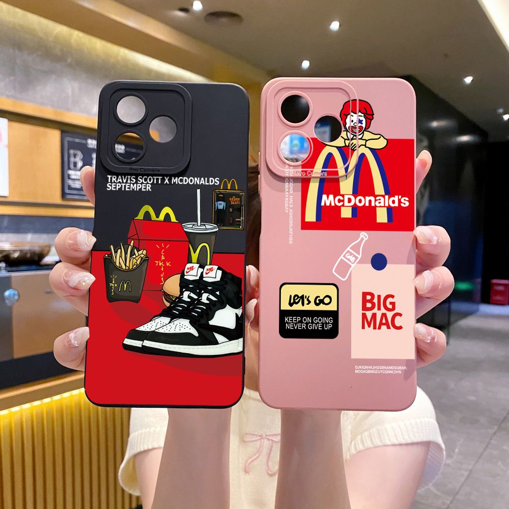 for Realme C61 C63 C65 C67 C53 C51 Note 50 60 C21 C33 C30 C35 C11 2021 C12 C15 C21Y C25Y Realme 12 13 Big McDonald's Full Protective Case Anti Drop Cover