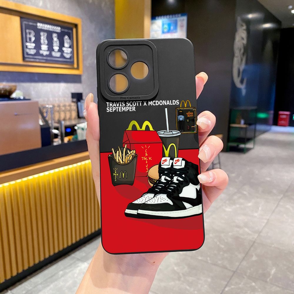 for Realme C61 C63 C65 C67 C53 C51 Note 50 60 C21 C33 C30 C35 C11 2021 C12 C15 C21Y C25Y Realme 12 13 Big McDonald's Full Protective Case Anti Drop Cover