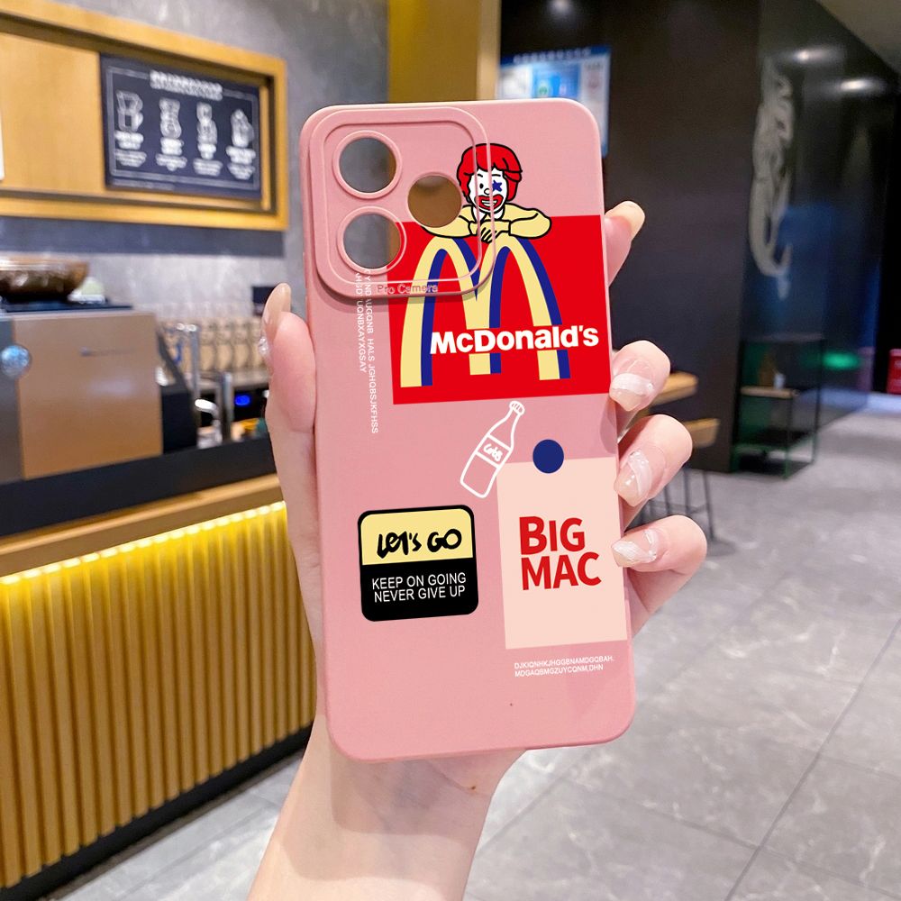for Realme C61 C63 C65 C67 C53 C51 Note 50 60 C21 C33 C30 C35 C11 2021 C12 C15 C21Y C25Y Realme 12 13 Big McDonald's Full Protective Case Anti Drop Cover