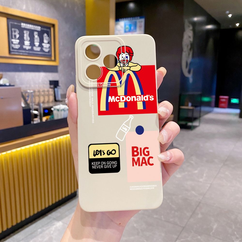 for Realme C61 C63 C65 C67 C53 C51 Note 50 60 C21 C33 C30 C35 C11 2021 C12 C15 C21Y C25Y Realme 12 13 Big McDonald's Full Protective Case Anti Drop Cover