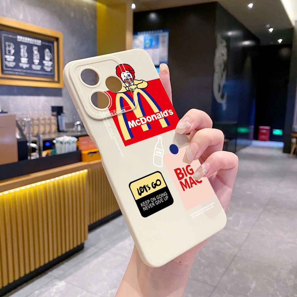 for Realme C61 C63 C65 C67 C53 C51 Note 50 60 C21 C33 C30 C35 C11 2021 C12 C15 C21Y C25Y Realme 12 13 Big McDonald's Full Protective Case Anti Drop Cover